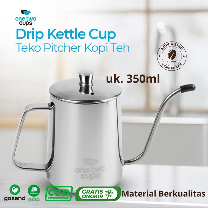 Gambar Teko Pitcher Kopi Drip Kettle Cup V60 Teko Leher Angsa Barista - 350ml+Tutup dari F1 Coffee Store undefined Tokopedia
