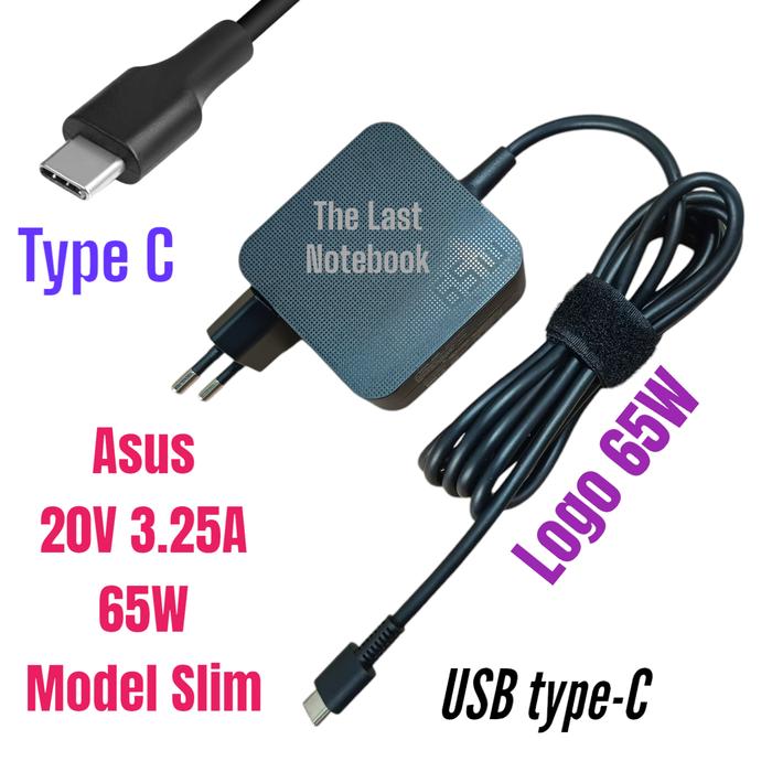Gambar Adaptor Charger Laptop Asus Type C 20V 3.25A 65W Model Slim dari The Last Notebook undefined Tokopedia