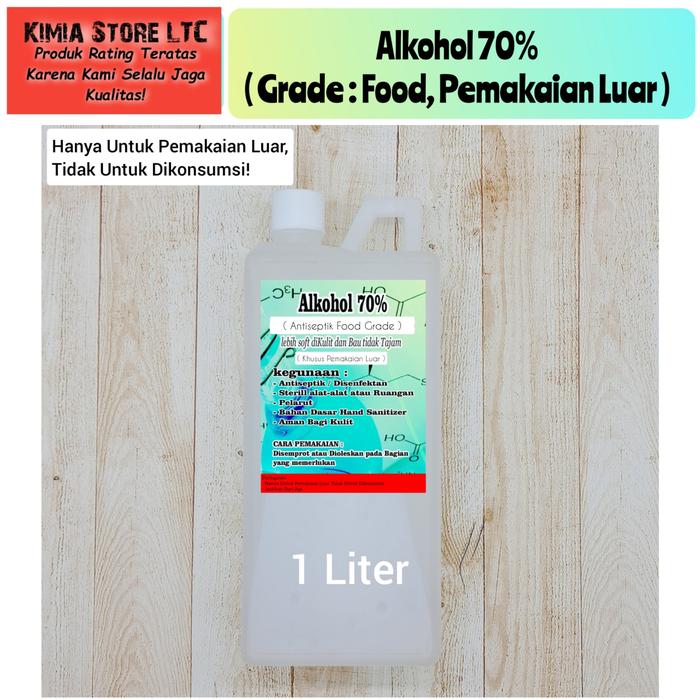 Gambar Alkohol Ethanol Food Grade, Ethyl Alcohol, ETIL C2H5OH - Ethyl 70% 1L dari Kimia Store LTC undefined Tokopedia