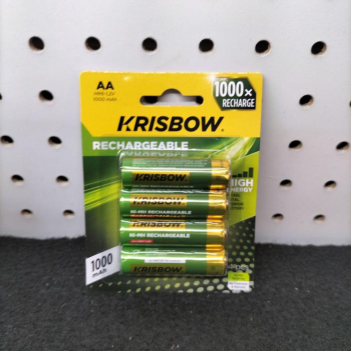 Gambar Baterai aa rechargeable krisbow / batre cas a2 / krisbow battery - 1000 mAh dari LonnieJaya undefined Tokopedia