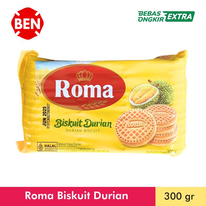 Gambar Roma Biskuit Durian 300g 300gr 300 gram Durian Biscuit Kuning Besar Mayora Dus dari Ben Motoshop undefined Tokopedia