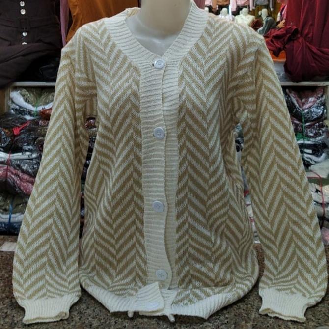 Gambar Cardigan Rajut - Outer Rajut - Jaket Rajut Wanita Cewek Model Terkini Motif  zigzag kancing 2 dari DJOKAM STORE SURABAYA undefined Tokopedia