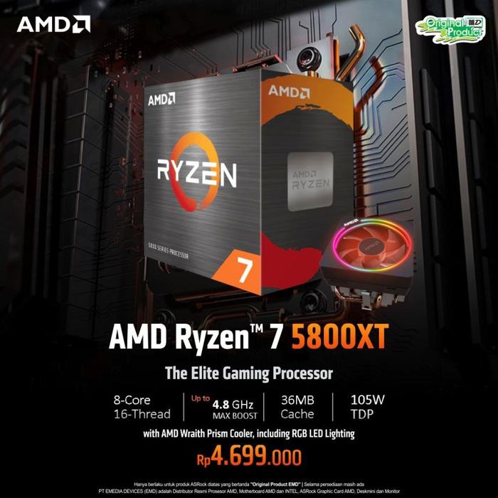 Promo amd ryzen 7 5800xt 8 cores 16 threads amd am4 cicil 0 3x