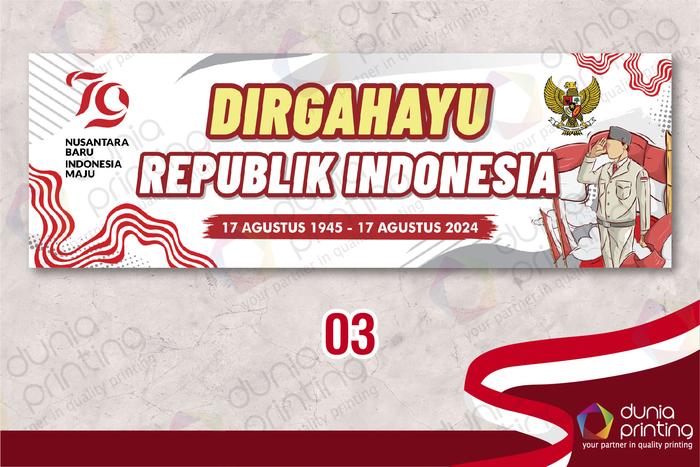 Gambar Spanduk Kemerdekaan 17 agustus - Ready cetak dan custom Text - 03 dari duniaprinting.id undefined Tokopedia