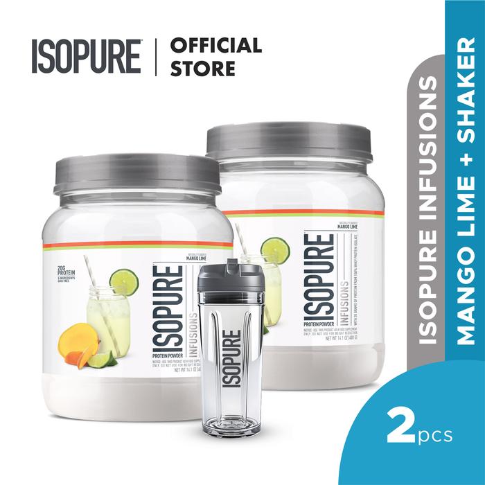 Gambar [Twin Pack] Isopure Infusions Mango Lime 400gr Free Shaker dari Isopure Supplement undefined Tokopedia