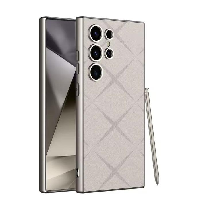 Gambar Samsung S24 Ultra 5G Soft Case Plain Leather Titan Series Galaxy S24UL - Motif GREY dari i-case undefined Tokopedia