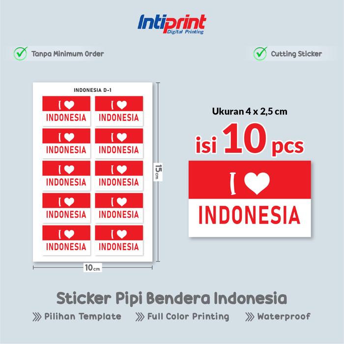 Gambar Sticker Pipi Bendera - Tempelan Pipi Merah Putih / Stiker 17 Agustus Kemerdekaan Indonesia - INDO-1 dari Inti Print undefined Tokopedia