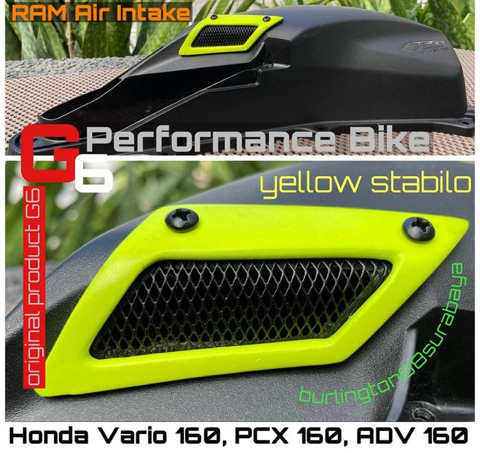 Gambar air intake G6 ram air intake filter udara honda vario 160 pcx 160 adv 160 - Kuning dari Burlington88 undefined Tokopedia