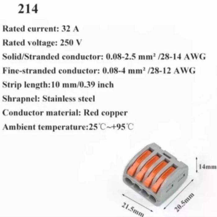 Gambar Terminal Block Penyambung Konektor Sambung Kabel Listrik 2 3 4 5 8 Pin - PCT 214 dari Heinzstore undefined Tokopedia