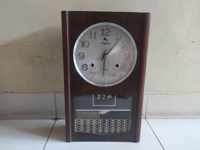 Rhythm アンティークRhythm Gloria 30Dayカレンダー柱時計 稼働中