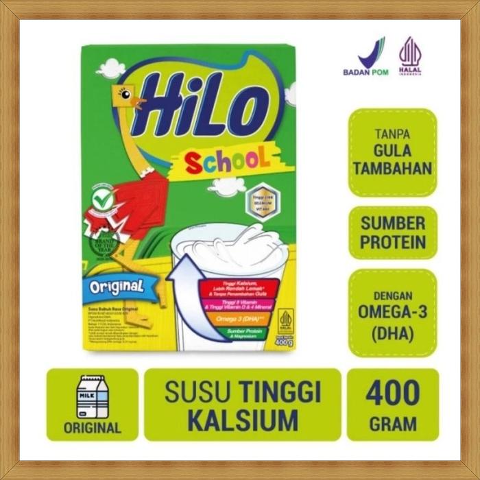 Gambar Hilo School Original 400gr | Hi Lo School Rasa Original 400 gram | Susu Tinggi Calcium dan Rendah Lemak dari Haga Nusantara undefined Tokopedia