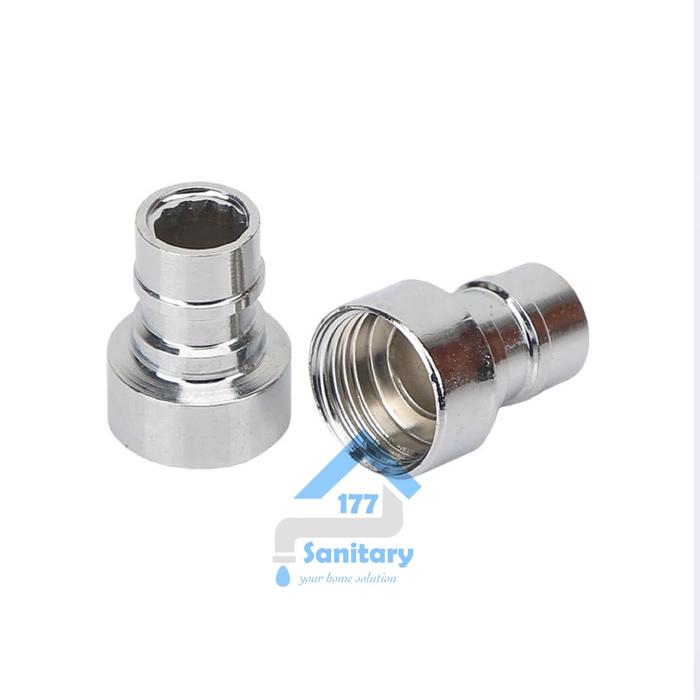 Gambar Drat Kran Taman ST-Tutup Cucuk Sambungan kepala kran selang Air & cucut aerator Mesin Cuci spare part stainless stenlis conector keran - taman 1/2 ST dari Sanitary177 undefined Tokopedia