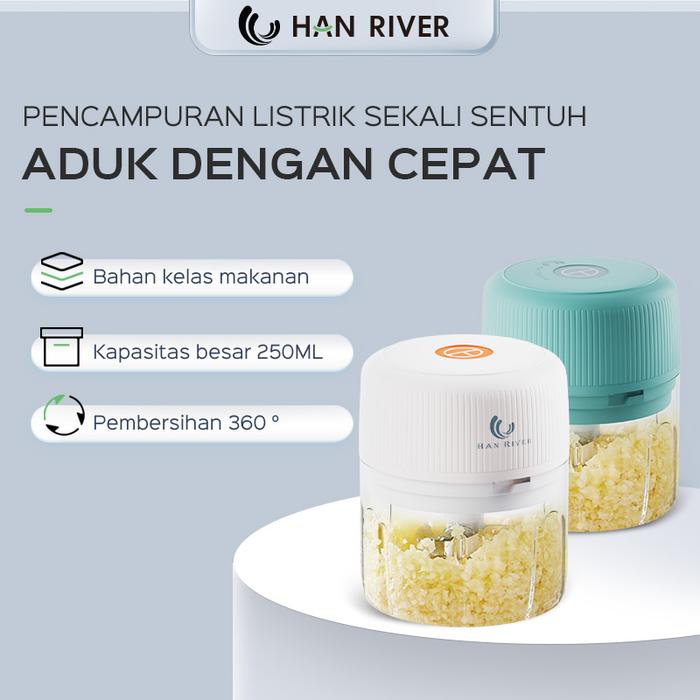 Gambar HAN RIVER Mini Chopper Blender 250 ml Penggiling Bumbu Dapur Portable - Hijau dari HANRIVER undefined Tokopedia