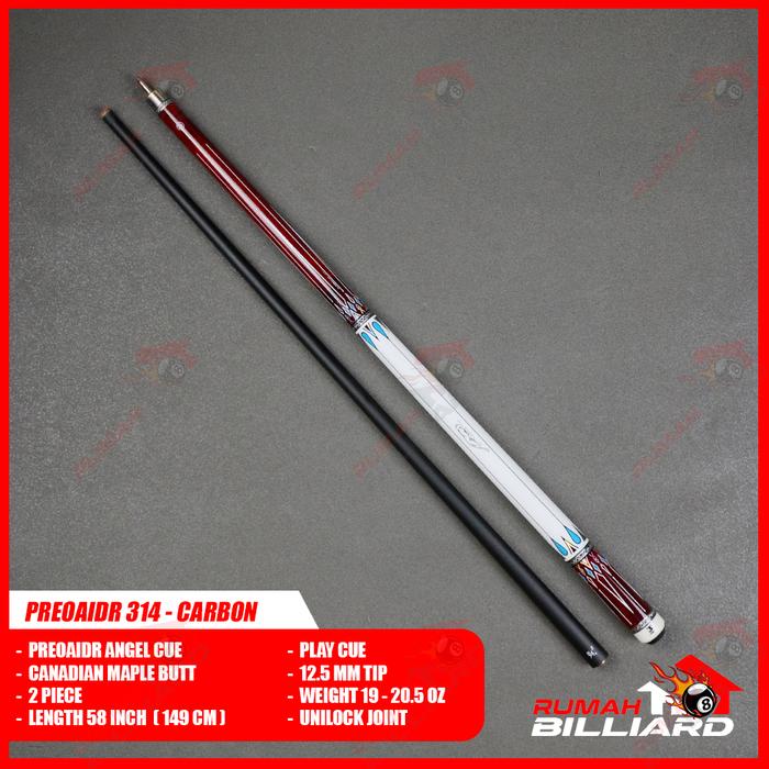 Gambar Stick Billiard - Billiard Cue - PREOAIDR Angel - Premium Carbon Shaft -  Exclusive Maple Butt - WHITE RED dari Rumah-Billiards undefined Tokopedia