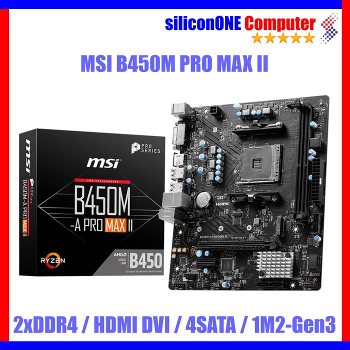 Jual MSI B450M A PRO MAX II Mainboard AMD Kota Bandung Silicon ONE Jual MSI B450M A PRO MAX II Mainboard AMD Kota Bandung Silicon ONE