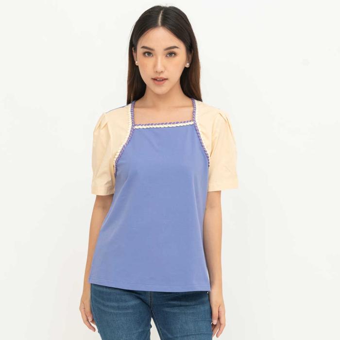 Gambar *Ready Stok* N2 - Atasan  Kombi Kaos 7431 - Ungu Muda, M dari Sisters Fashion Group undefined Tokopedia