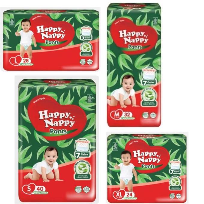 Gambar new happy nappy smart pant pants pantz popok bayi celana anak hepi hapy hapi napy nepi napi neppi nappi s40 s 40 m32 m 32 l 28 l28 xl24 xl 24 dl26 26 murah promo termurah original happynappy pempes pempers diaper diapers tipe size neppi hapinepi hepinepi - HAPPYNAPPY S40 dari indrapurnamax1 undefined Tokopedia