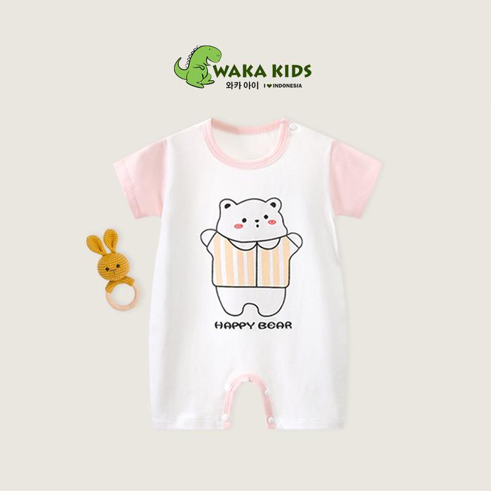 Gambar Wakakids Jumpsuit Bayi Jumper Pendek Anak Kancing Romper Baju Terusan Motif Lucu Venrz - Happy Bear, 73 dari Wakakids undefined Tokopedia