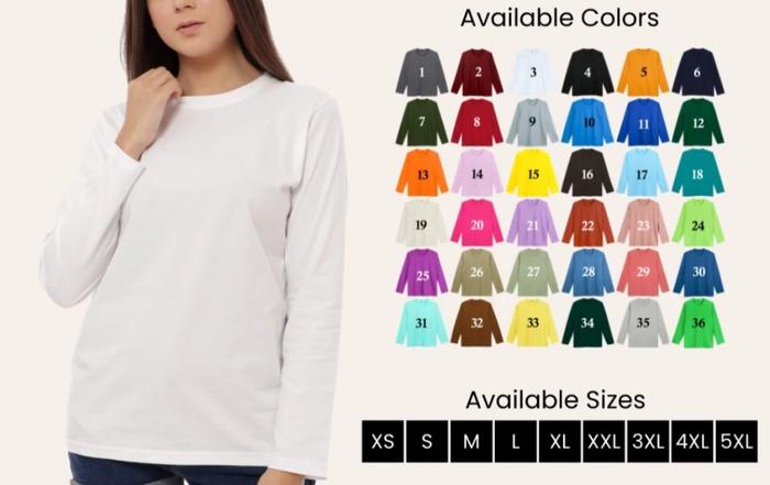 Gambar Global Kaos Ku - Kaos Polos Panjang Cotton Combed 30s - Kaos Lengan Panjang Wanita Regular - PINK BABY, 3XL dari globalkaosku undefined Tokopedia