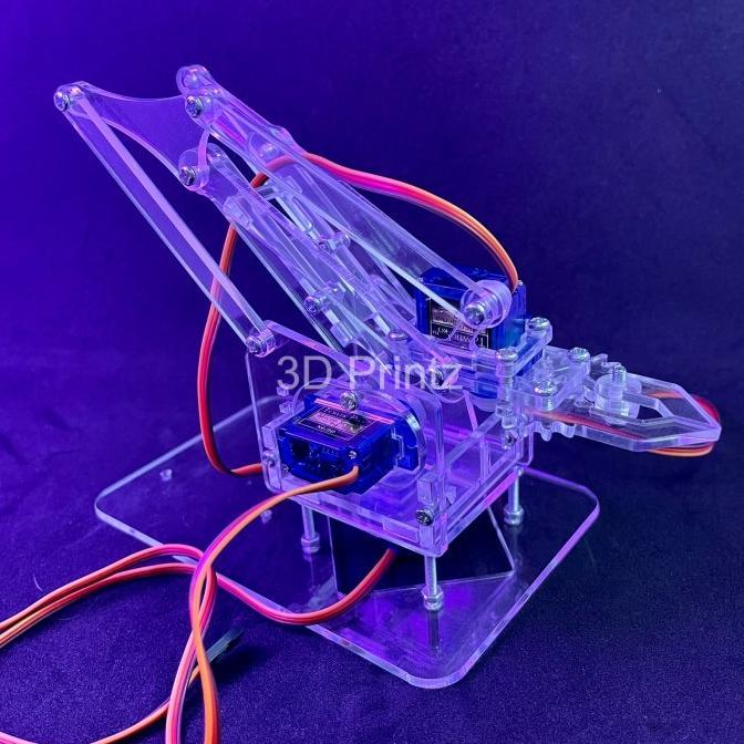 Gambar NEW STOCK KIT ARM ROBOT 4DOF LENGAN GRIPPER RC + SERVO ARDUINO SG90 AKRILIK S3D ORIGINAL - Kit, bening dari ZEN*TOYS undefined Tokopedia