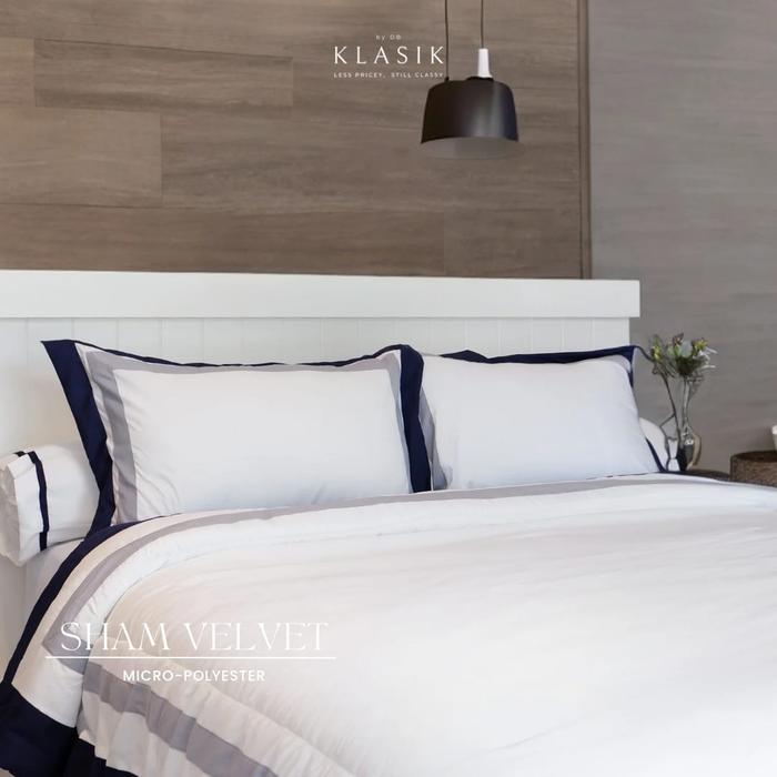 Gambar Cross Stripe ( Bedcover Set - Micro ) - S.V Navy Grey, 200 x 200 x 40 dari Klasik.home undefined Tokopedia