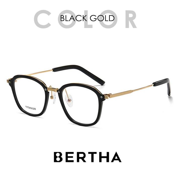 Gambar Bertha Frame Kacamata Style Kotak Simple Fashion TerBaru Kekinian Bahan Titanium Anti Patah Lensa Plano Bisa Minus Unisex 109 - BLACK GOLD, FRAME SAJA dari Bertha Indonesia undefined Tokopedia