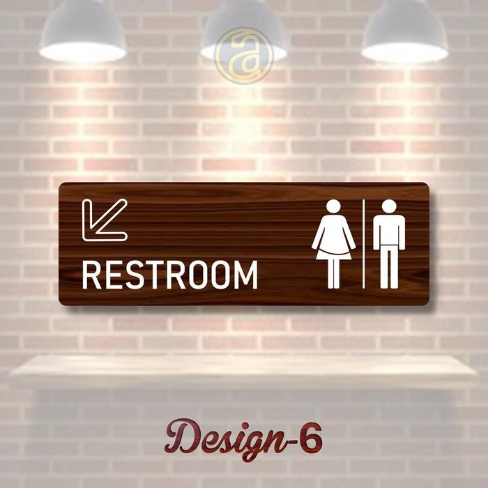 Jual Restroom Akrilik Sign Board 10x30cm Papan Tanda Petunjuk Arah ...