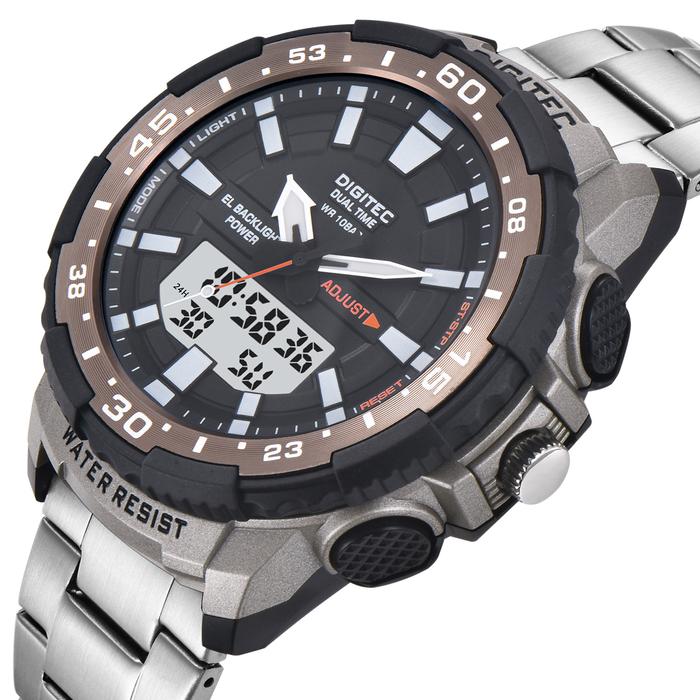 Gambar Digitec DA-2181R Jam Tangan Pria Double Time DA2181R 2181 2181R - Silver dari Liga.Arloji Kota Administrasi Jakarta Pusat Tokopedia