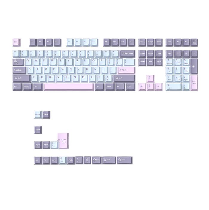 Gambar Keycaps PBT Double Shot Lilac Macaroon Colorways Cherry Profile - Light Blue Alph dari ThockySupply undefined Tokopedia