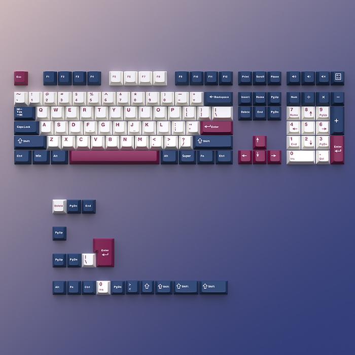 Gambar Keycaps PBT Double Blue Rose Mecha Colorways Cherry Profile - White Alpha dari ThockySupply undefined Tokopedia