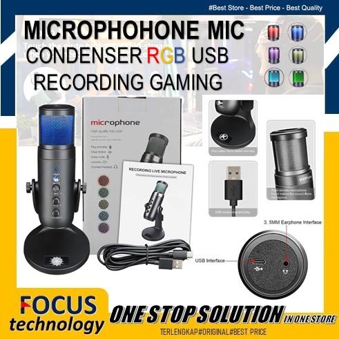 Gambar Condenser Microphone USB Type-C with RGB Streaming&Gaming dari Focus Technology undefined Tokopedia