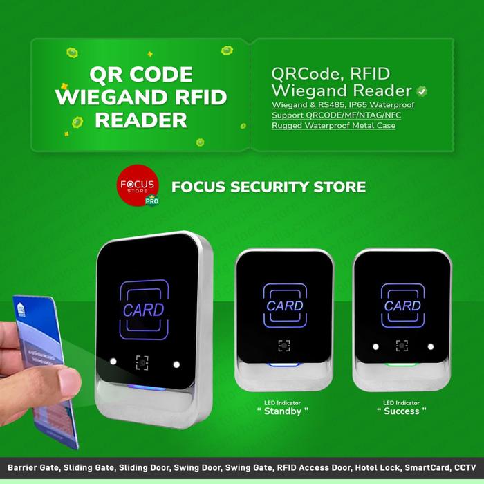 Gambar Mini QR Code NFC RFID Reader Waterproof Wiegand RS485 Cardteck QR6000N - QR6000N dari FOCUS SECURITY STORE undefined Tokopedia