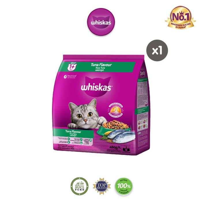 Gambar WHISKAS Makanan Kering untuk Kucing Dewasa 480gr - Tuna dari Whiskas Indonesia undefined Tokopedia