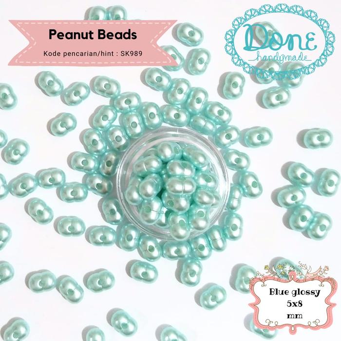 Gambar Done handymade manik kacang peanut bean beads diy meronce straphone sk989 - blue glossy dari Done Handymade undefined Tokopedia
