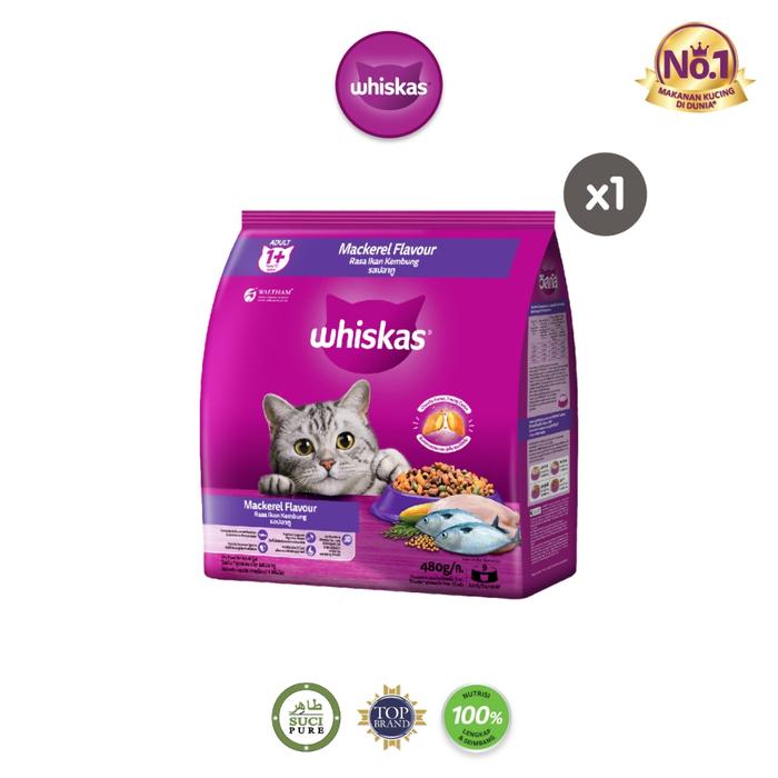 Gambar WHISKAS Makanan Kering untuk Kucing Dewasa 480gr - Mackerel dari Whiskas Indonesia undefined Tokopedia