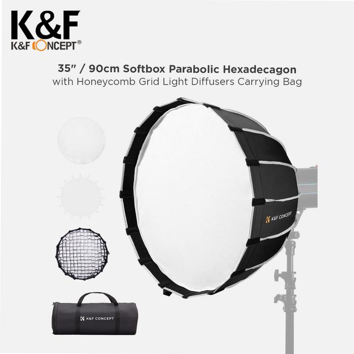 Gambar KNF Concept Parabolic Softbox Octa with Bowen Mount + Honeycomb Grid for Photography - 90CM dari K&F Concept Authorized Dealer undefined Tokopedia