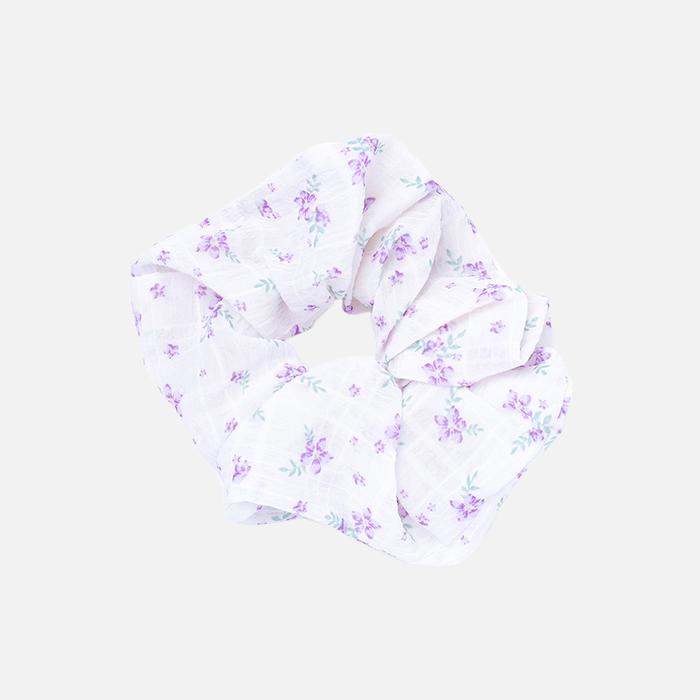 Gambar Stroberi Scrunchie Motif Flower Hair Tie - Flower 1 Purple dari Stroberi Accessories undefined Tokopedia