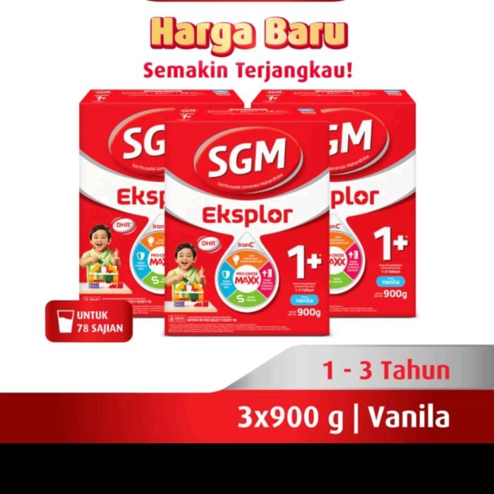 Gambar Susu SGM Eksplor 1+ IronC Vanilla 900gr x 3 dari Uki&#39;sss Store undefined Tokopedia