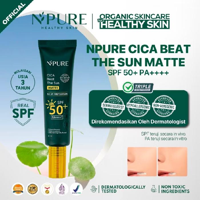 Gambar npure cica beat the sun matte spf 50++++ dari thermashop undefined Tokopedia