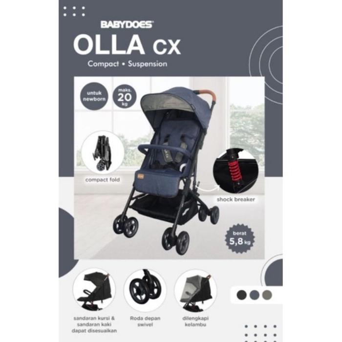 Gambar Stroller Babydoes CH - SY 314 OLLA CX / Kereta dorong bayi newborn 344 - Navy dari Klikbabylove undefined Tokopedia
