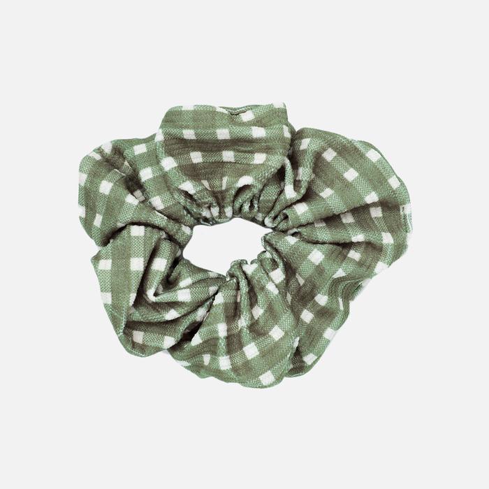 Gambar Stroberi Scrunchie Corduroy Hair Tie - Gingham Olive dari Stroberi Accessories undefined Tokopedia
