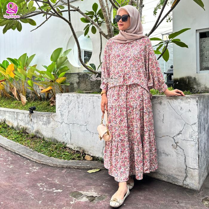 Gambar Hania Set 2in1 Oneset Rok Terbaru Fashion Muslimah Wanita Rayon Viscose Motif Kekinian Busui Friendly Yayuku by Yayoe Hijab - F dari Yayuku_id undefined 2 Tokopedia