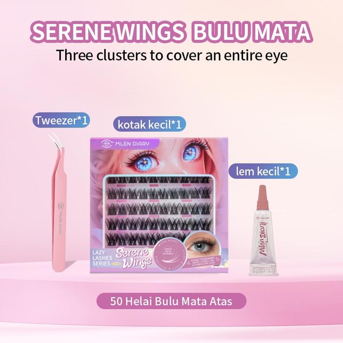 Gambar MLEN Diary - Bulu Mata Palsu Serene Wing Seri DIY Perpanjangan Bulu Mata C Curl 12-16 mm，Bagian Termasuk lem bulu mata eyelash dan pinset eyelash - MIN SET 1 dari sunsunc undefined Tokopedia