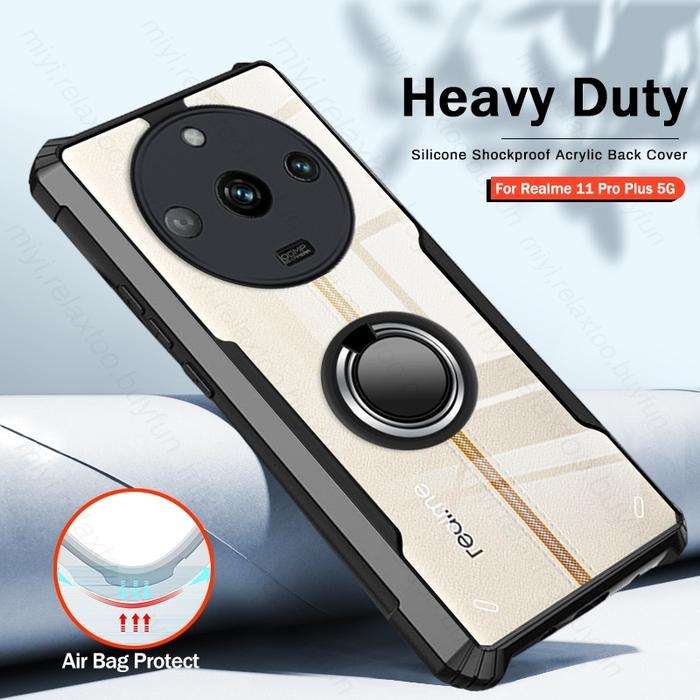 Gambar CASE UNTUK REALME 13 PRO PLUS SILIKON RING STANDING HANDPHONE Ponsel Transparan - HITAM RING, REALME 13 PRO + dari Zaneta Case undefined Tokopedia