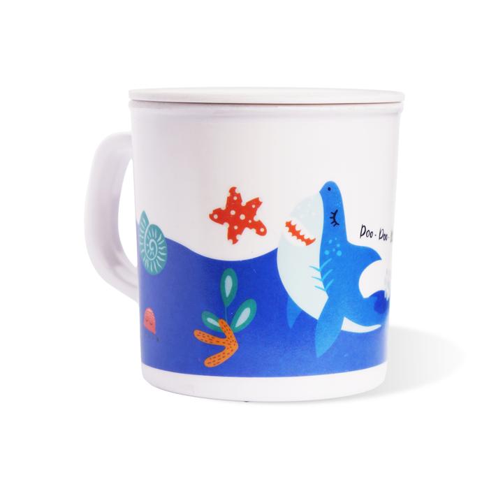 Gambar Onyx, Cangkir Mug  + Tutup Sedang  340ml: Melamin, Anak, Bebas BPA, 3104b - Hiu dari Onyx Melamin undefined Tokopedia
