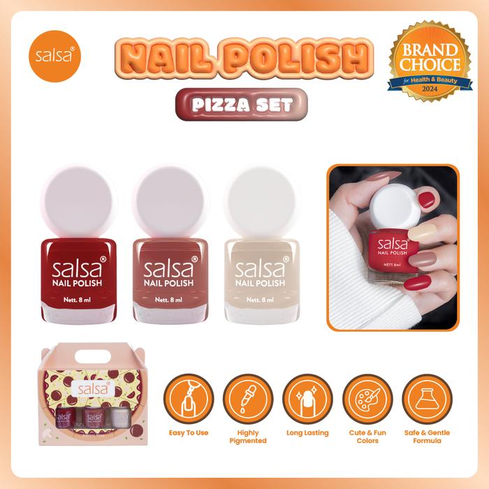 Gambar SALSA Nail Polish Set Food Series - Kutek Tahan Lama | Cat Kuku Warna - Italiano Pizza dari Salsa Cosmetic undefined Tokopedia