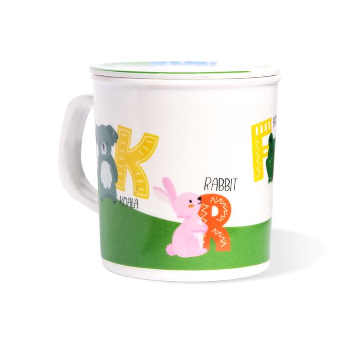 Gambar Onyx, Cangkir Mug  + Tutup Sedang  340ml: Melamin, Anak, Bebas BPA, 3104b - Alfabet dari Onyx Melamin undefined Tokopedia