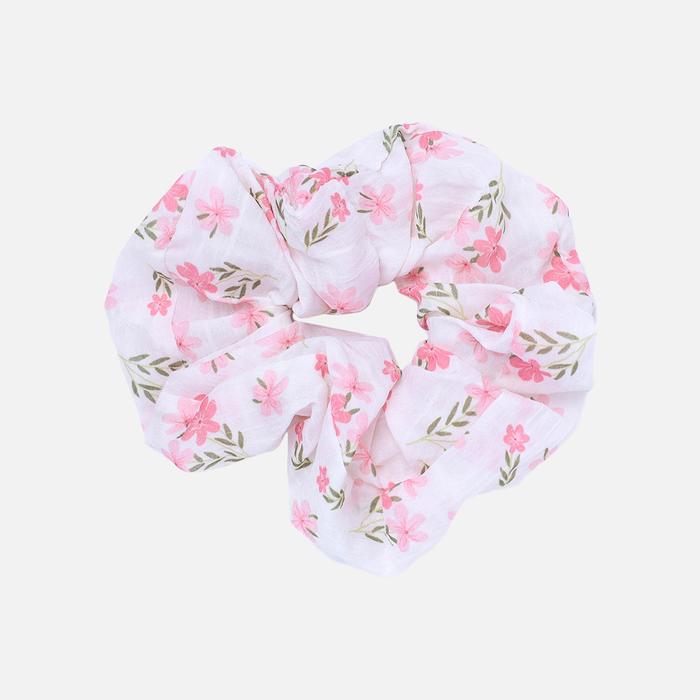 Gambar Stroberi Scrunchie Motif Flower Hair Tie - Flower 2 Pink dari Stroberi Accessories undefined Tokopedia