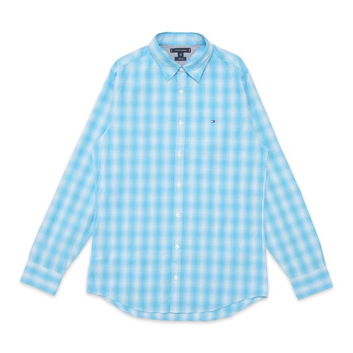 Gambar THFR Patterned Poplin Slim Fit Long Sleeve Shirt - Light Blue, S dari DARIO.ID undefined Tokopedia