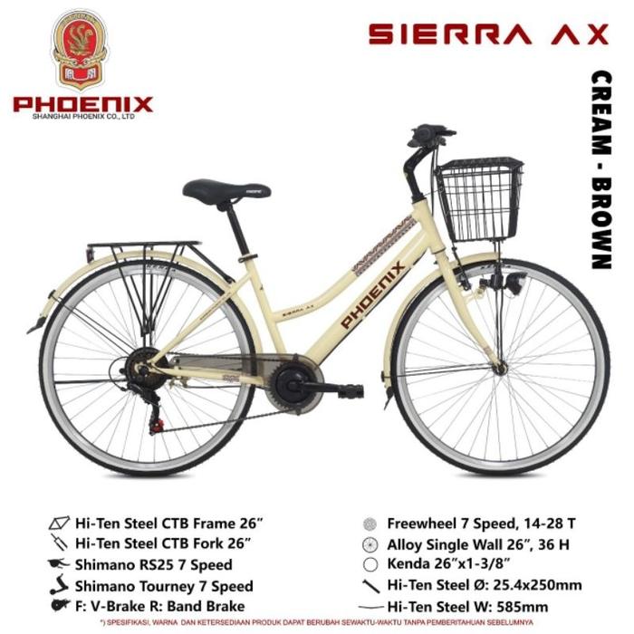 Gambar sepeda CTB terbaru mini keranjang pacific ofo 26" Inch alloy termurah - PHOENIX CREAM dari MODERN BIKE SHOP undefined Tokopedia